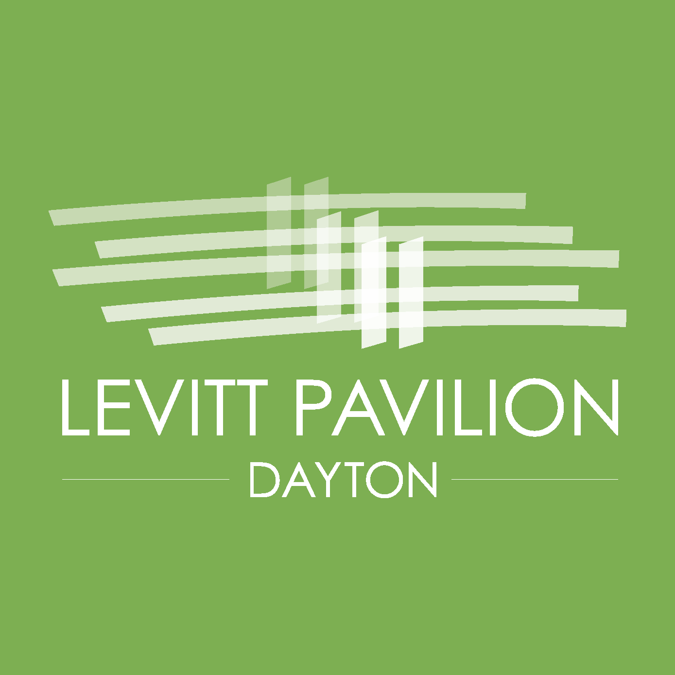 Media Kit Levitt Pavilion Dayton Logo white on green background