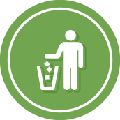 throwing away trash icon