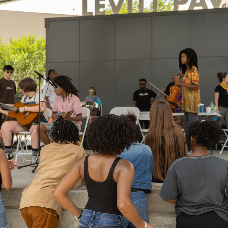 students practicing music at the Levitt Summer Camp